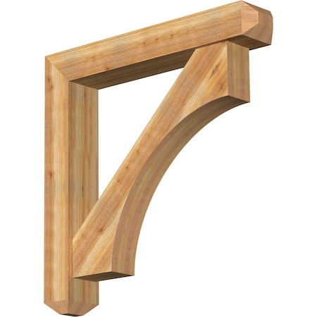 Ekena Millwork Westlake Craftsman Rough Sawn Bracket w/ Offset Brace, Western Red Cedar, 8"W x 48"D x 48"H BKT0806X48X48WTL04RWR